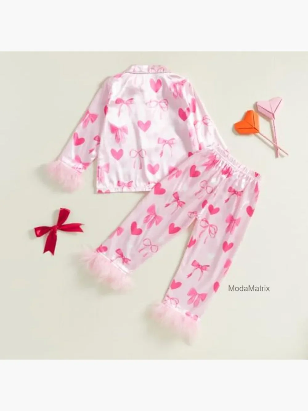 Toddler Girls' Satin Pajama Set - 2 Piece Long Sleeve Button Down Top & Pants